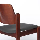 Vintage Lübke Stacking Chair, 1970s German Design, Dark Beech Wood