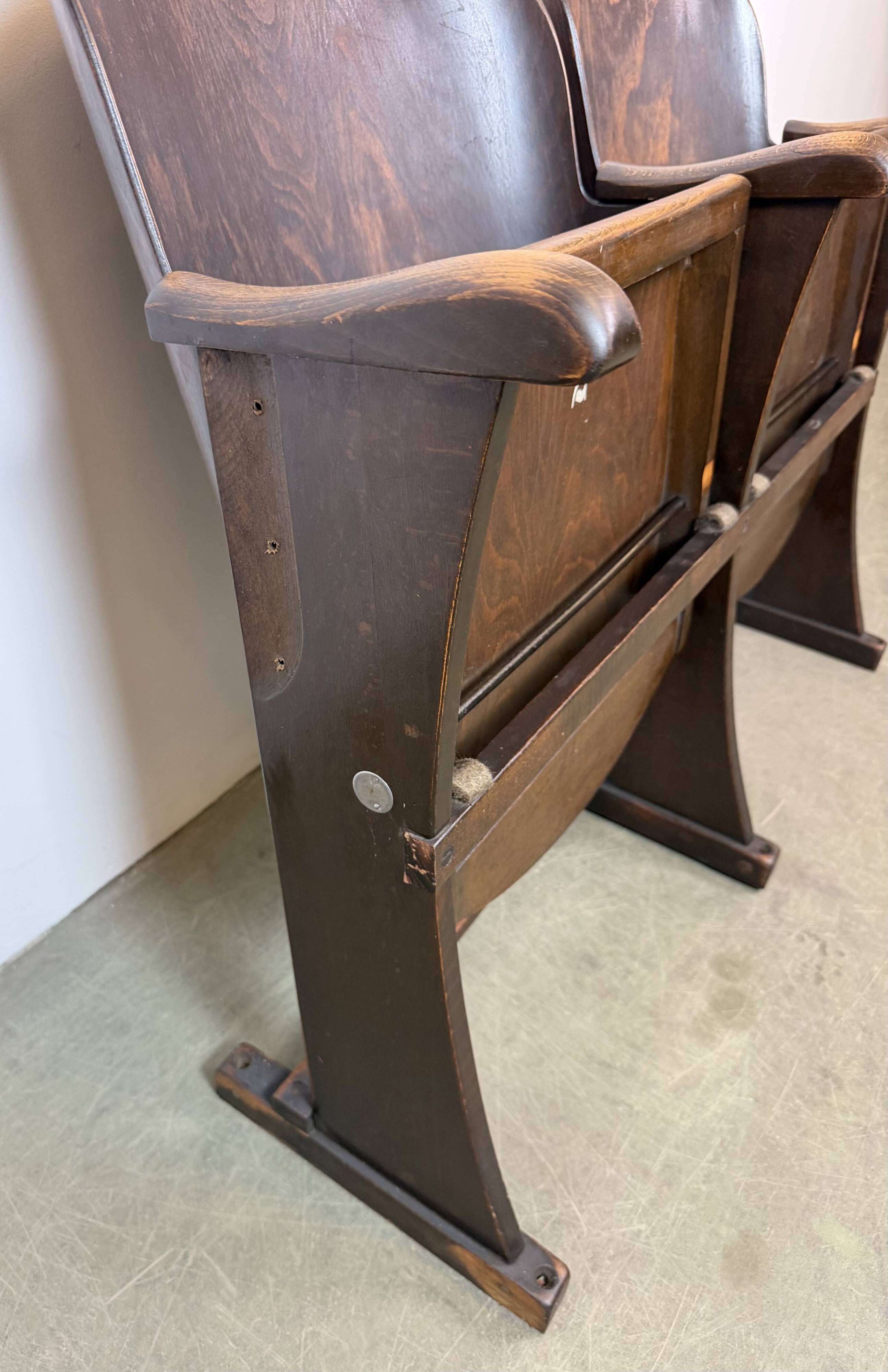 Vintage Two-Seat Cinema Bench from Thonet, 1950s