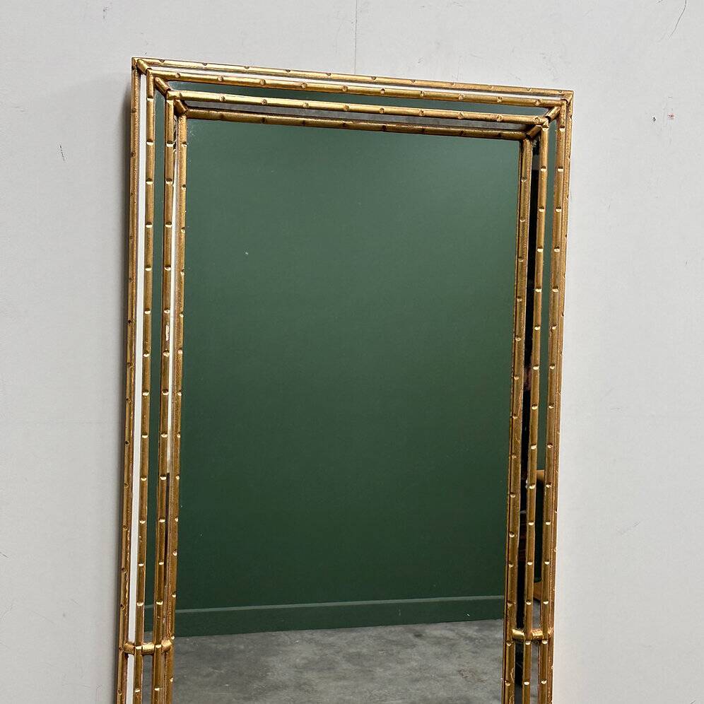 Gilt faux-bamboo wall mirror, Italy, 1970s.