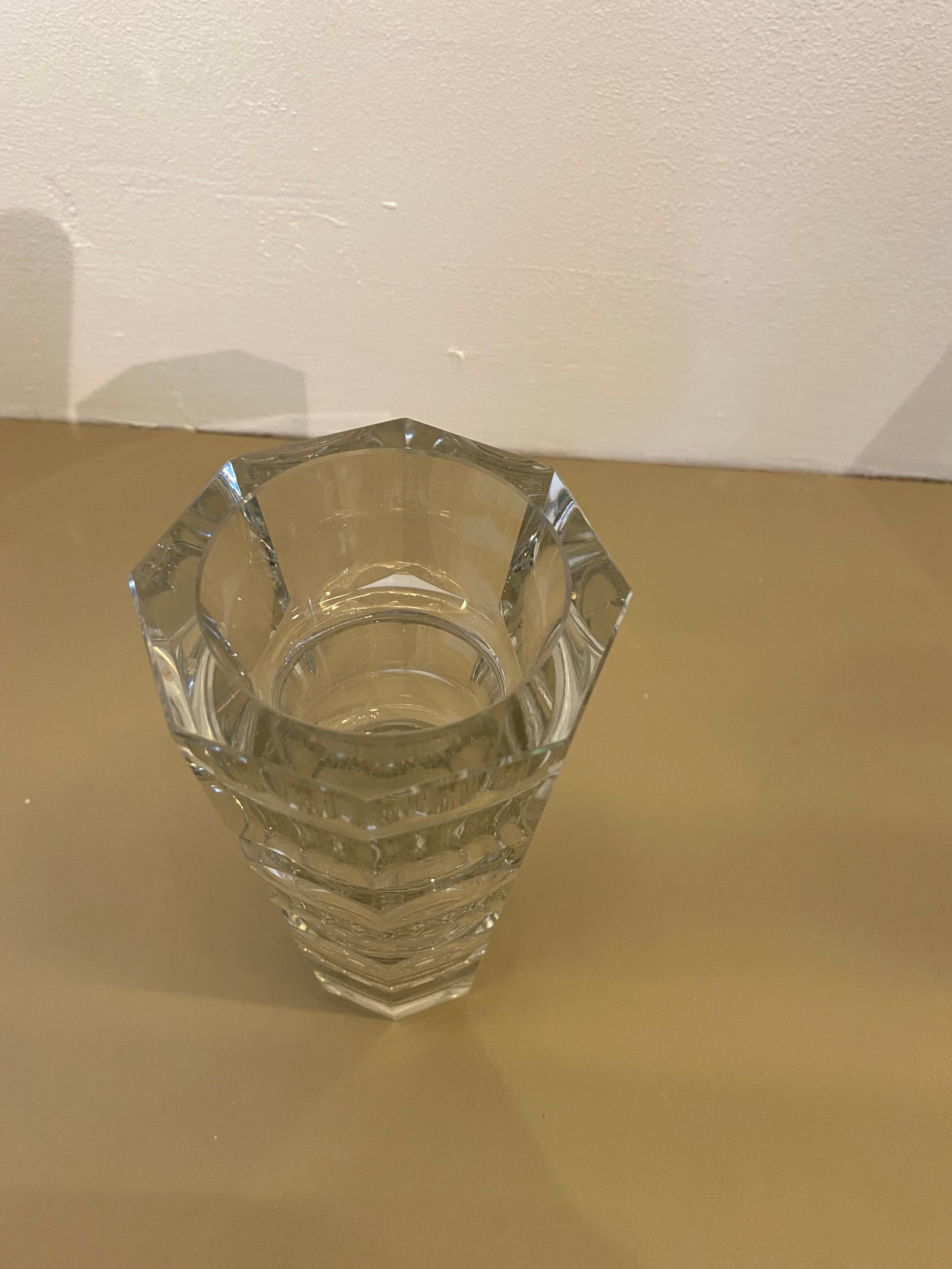 Art Deco cut crystal vase