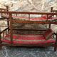 Old bunk bed doll wood + mattresses & cushions vintage fabric