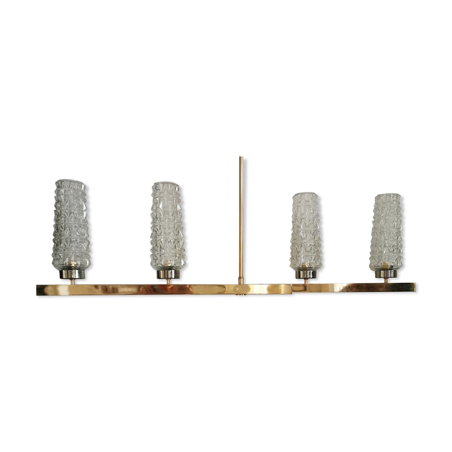 Lustre laiton et verre vintage années 60