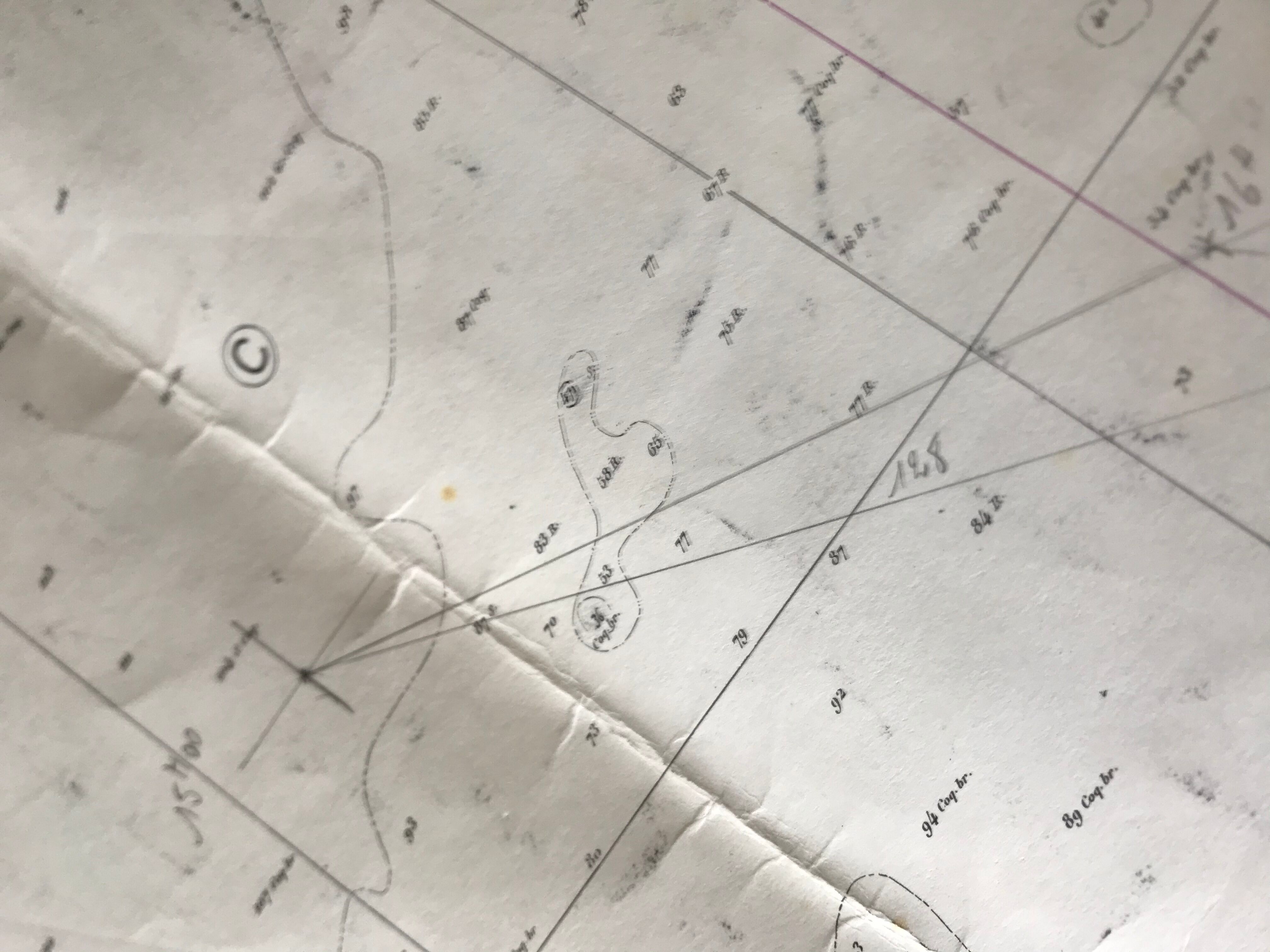 Old nautical charts on the breton coast