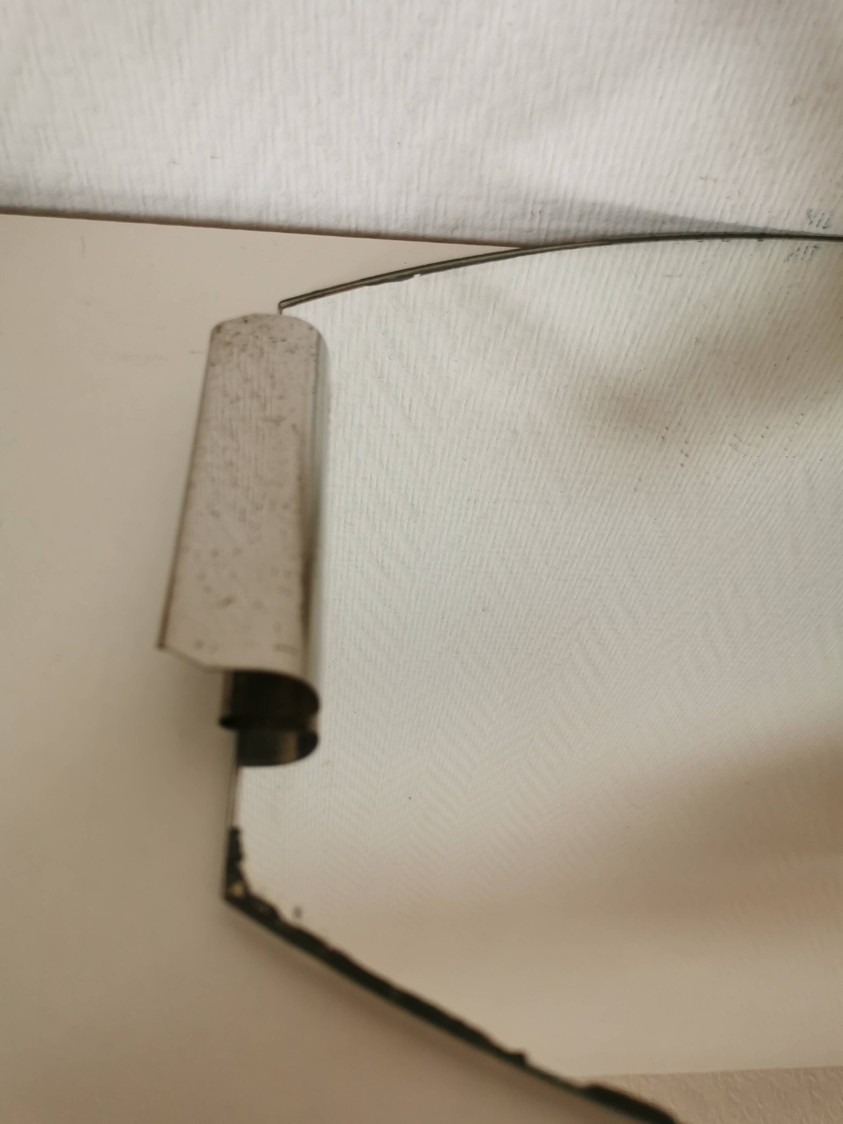 50s mirror tray, metal and glass