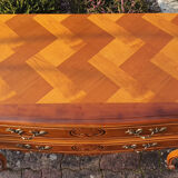 Commode sauteuse esprit Louis XV 2 tiroirs merisier, années 60