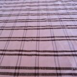 White and black checkered tablecloth from Morocco - 193 x 339 cm