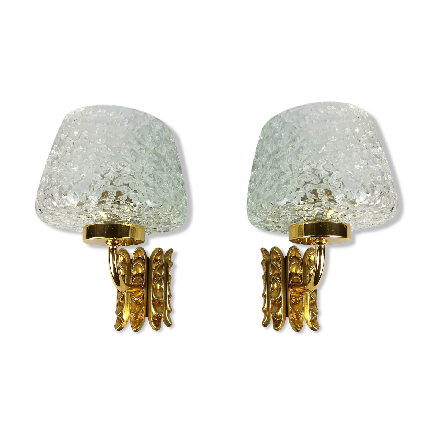 Vintage Murano and 1960 gold metal wall light
