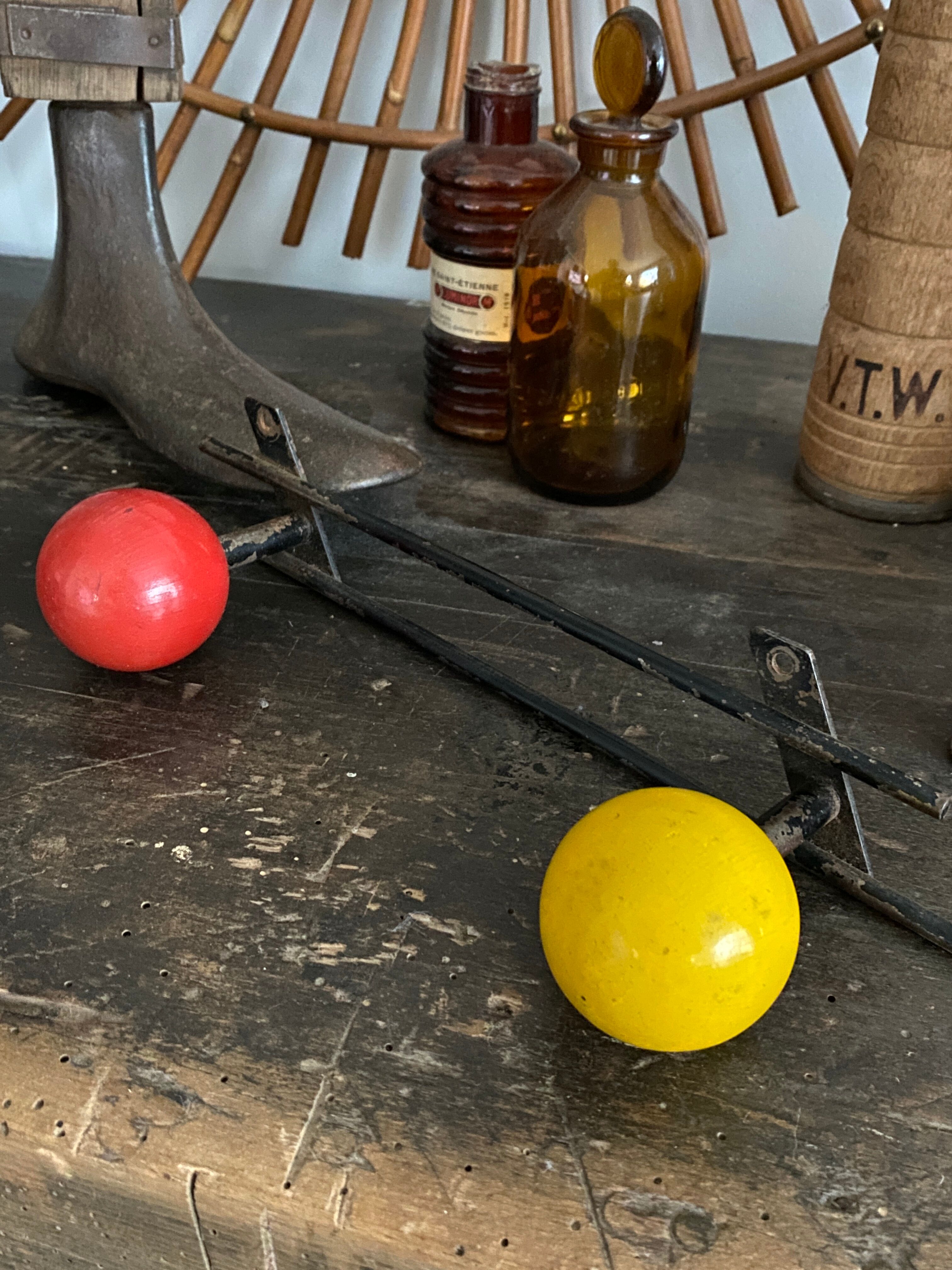 Vintage ball coat rack