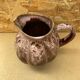 Antique melon pitcher flamed ceramic brown & pink vintage