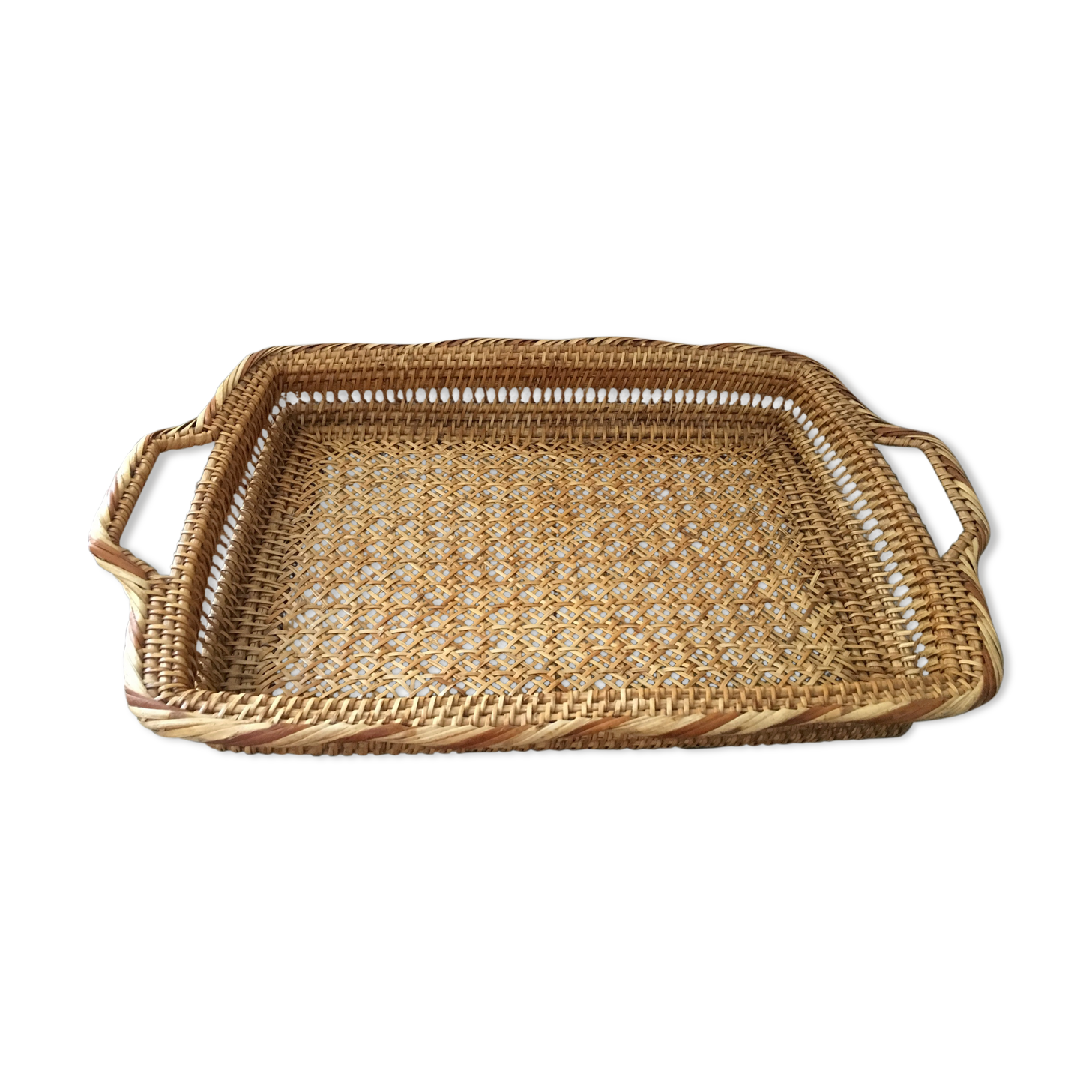 Woven rattan tray