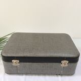 Old gray cardboard suitcase