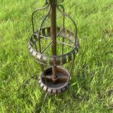 Coat rack called jellyfish, umbrella cane holder, iron and wood bistro parrot