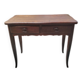 Table, console, dressing table in solid oak with curved legs - 1900