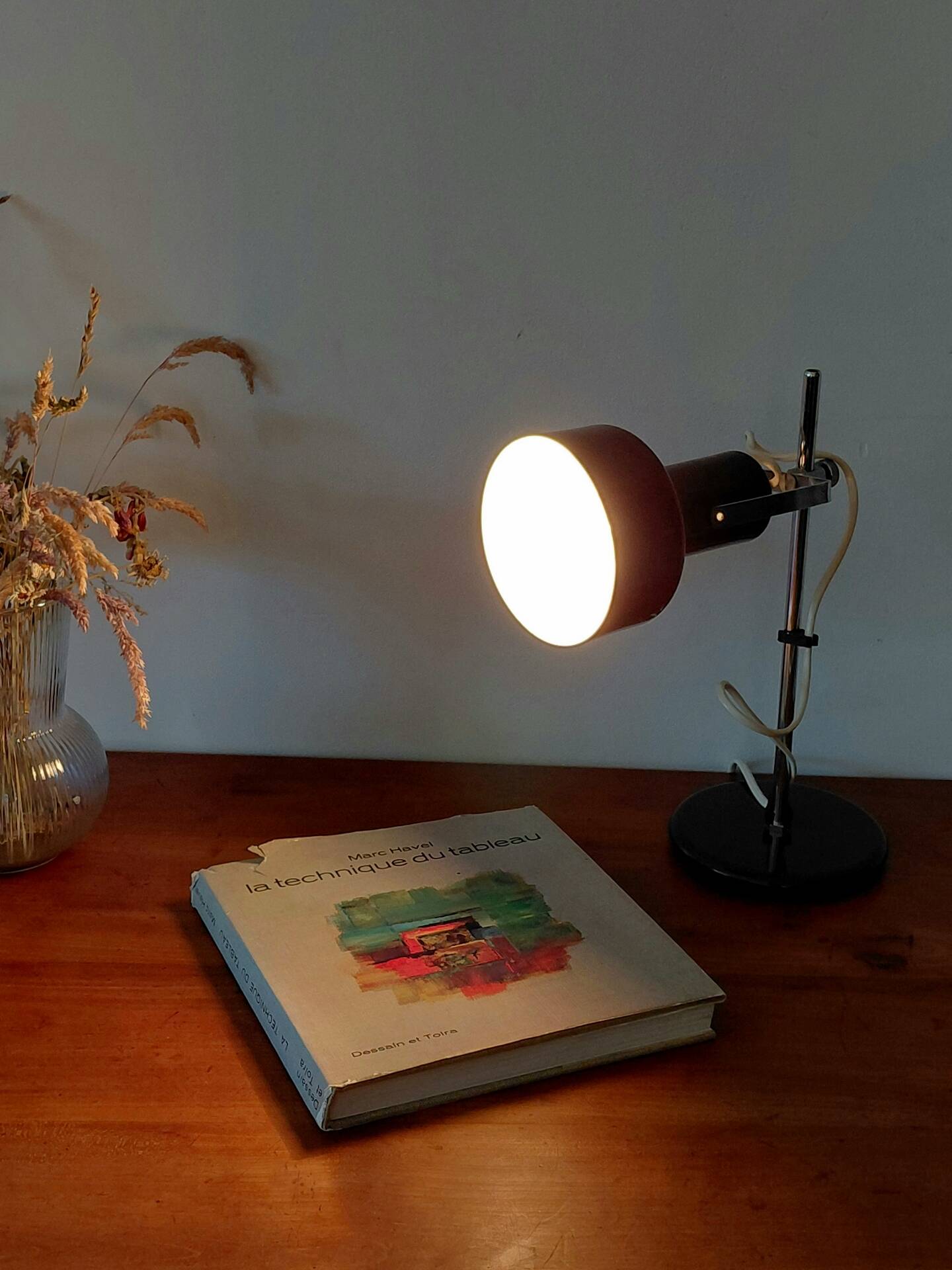 Lampe de bureau ou chevet vintage Space Age orientable-Années 70