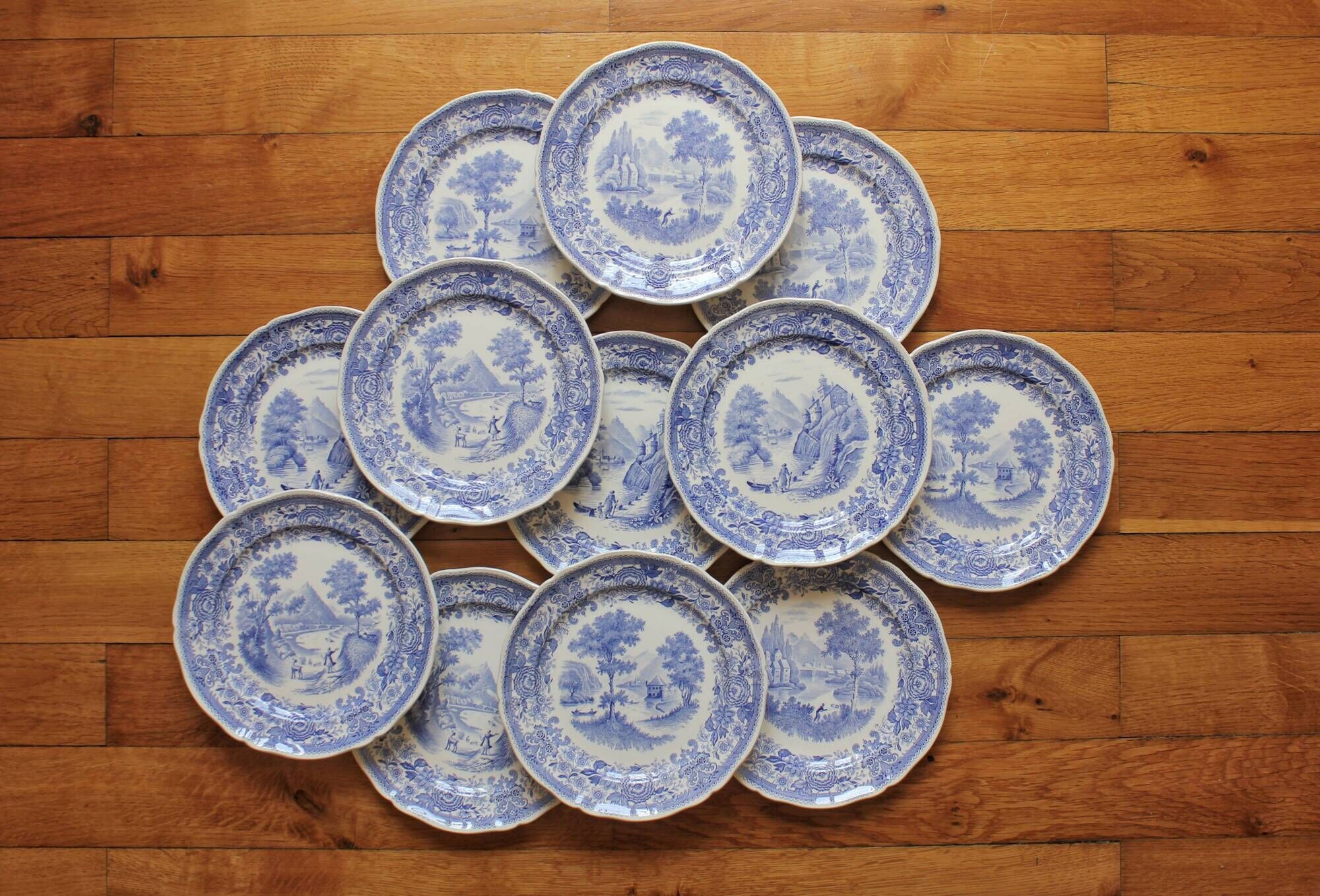 12 dessert plates in earthenware "Burgenland" Villeroy and vintage Boch