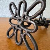 Brutalist wrought iron candlesticks from the 60s