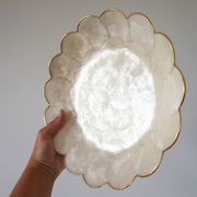 Vide poche vintage en nacre et liseré doré