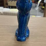Chat en céramique bleu