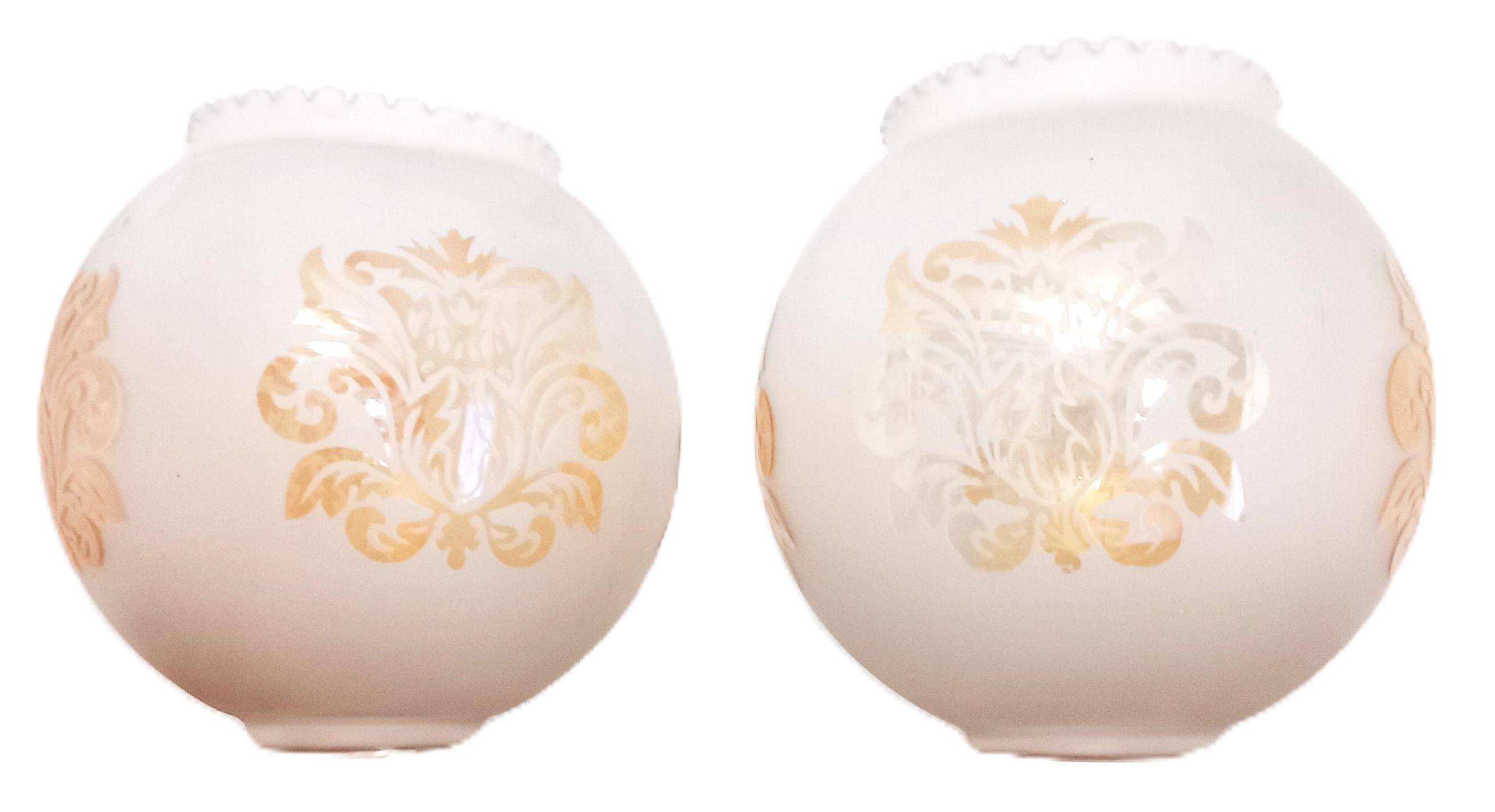 Pair of globes for light fixtures