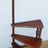 Spiral staircase for library made of mahogany wood