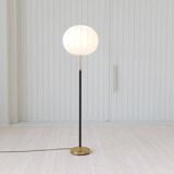 Mid-century black leather floor lamp by Falkenbergs Belysning, Sweden, 1960s.