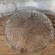 Relief molded glass plate serving dish with rim