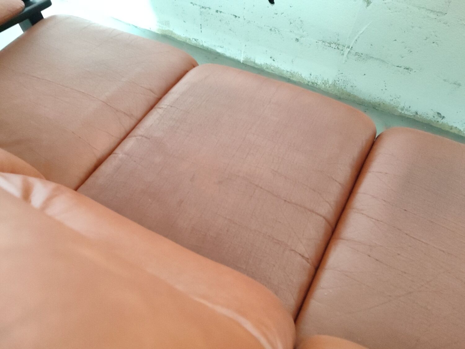 Brazilian brutalist leather sofa