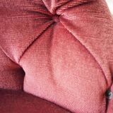 Armchair toad in velvet rose