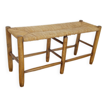 Banc en paille années 50