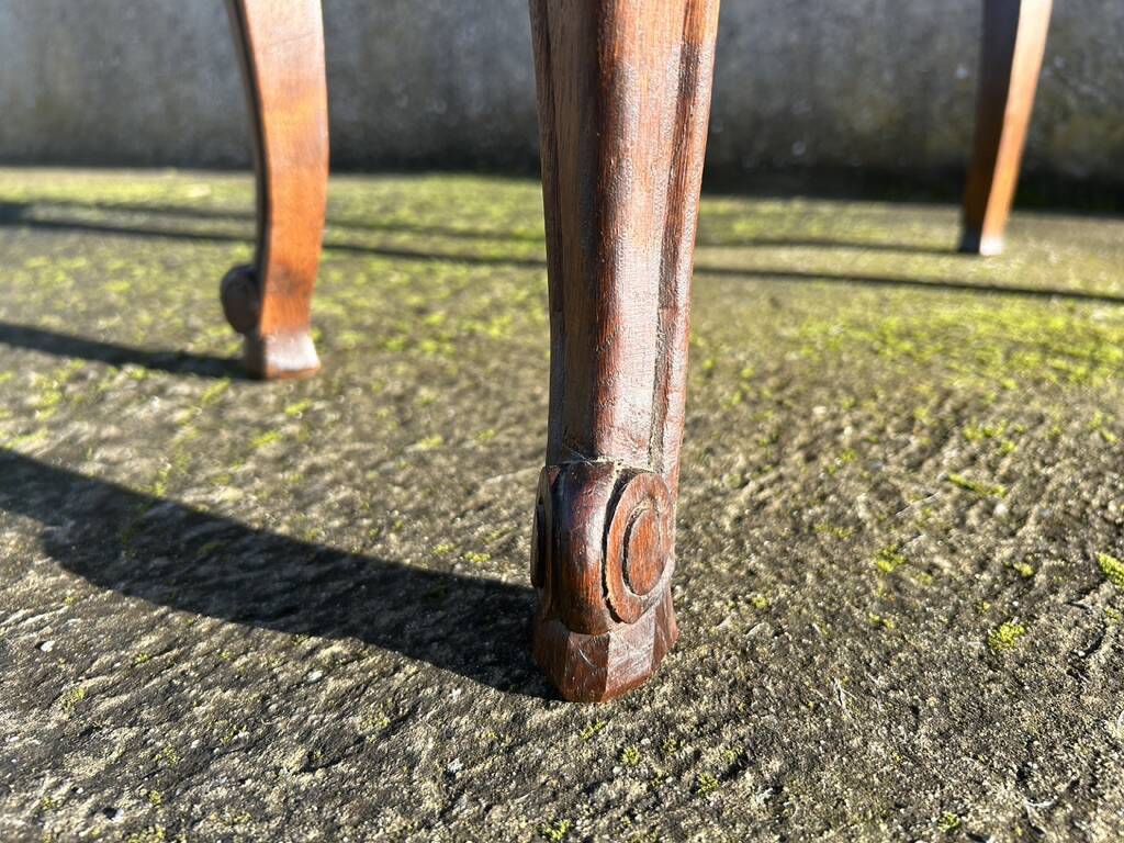 Small coffee or side table, oak, marquetry, Louis XV style, vintage