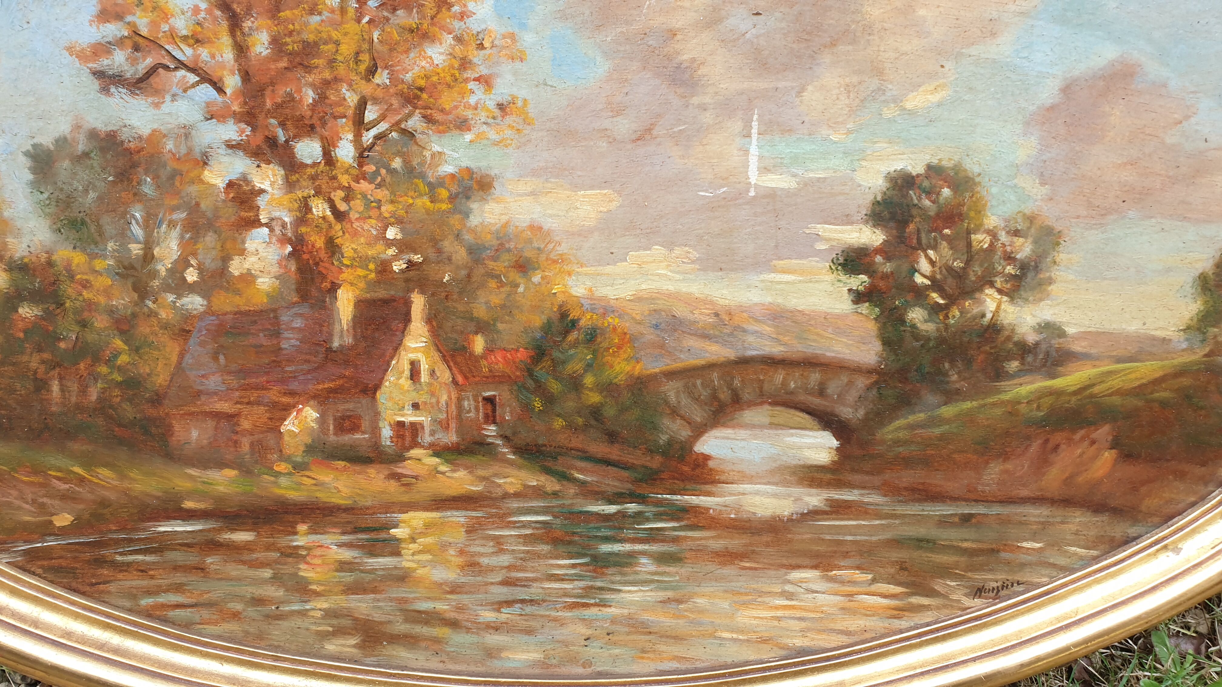 Huile sur panneau art déco