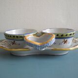 Salerons salière poivrière faience Desvres Géo Martel salt pepper cellar