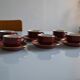 Set of 6 Apilco cups ** Rare colour Bordeaux or Burgundy **