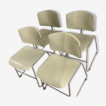 4 chaises Max Stacker pour Strafor, 1970