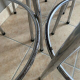 Six industrial bar stools