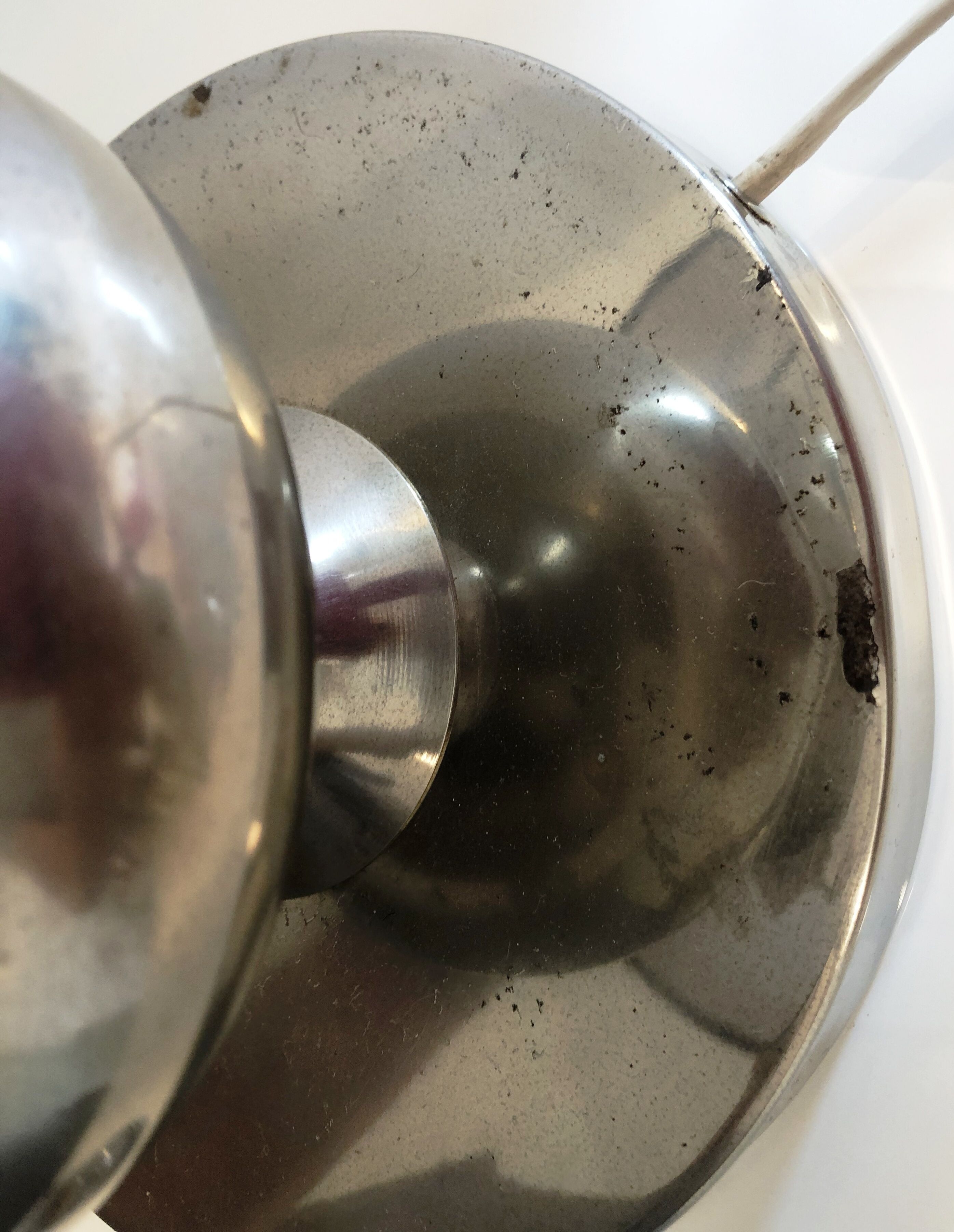 Large chrome table lamp with foot balls, 60s-70s