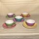 5 cups and vintage coffee saucers Digoin & Sarguemines