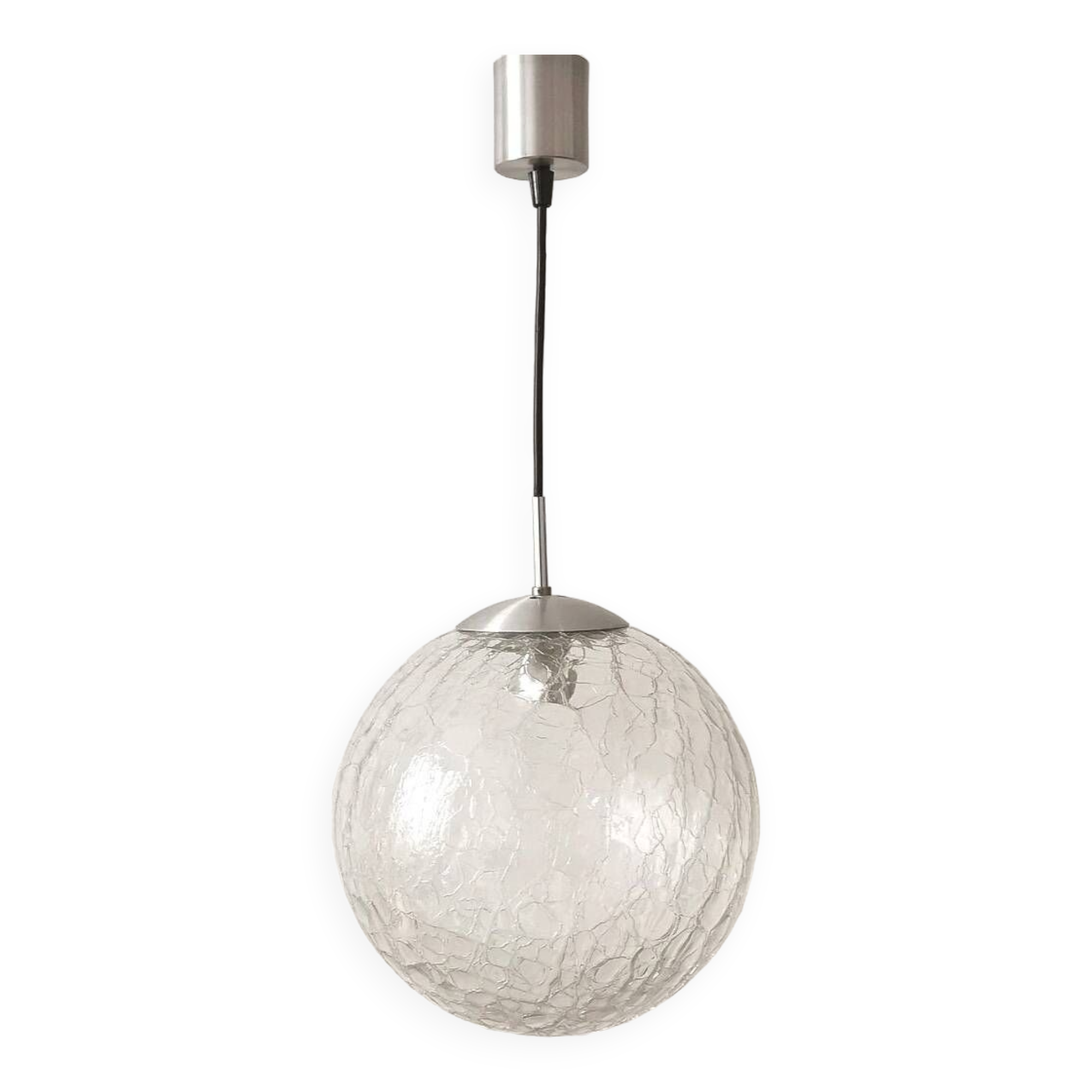 Suspension globe cracked glass Raak design, 1970