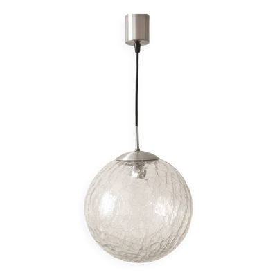 Suspension globe verre craquelé raak design, 1970