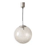 Suspension globe verre craquelé raak design, 1970