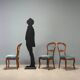 Antique Louis-Philippe chairs in walnut and velvet, Italy, 19th century.