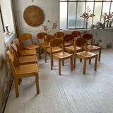 12 80s beech chairs