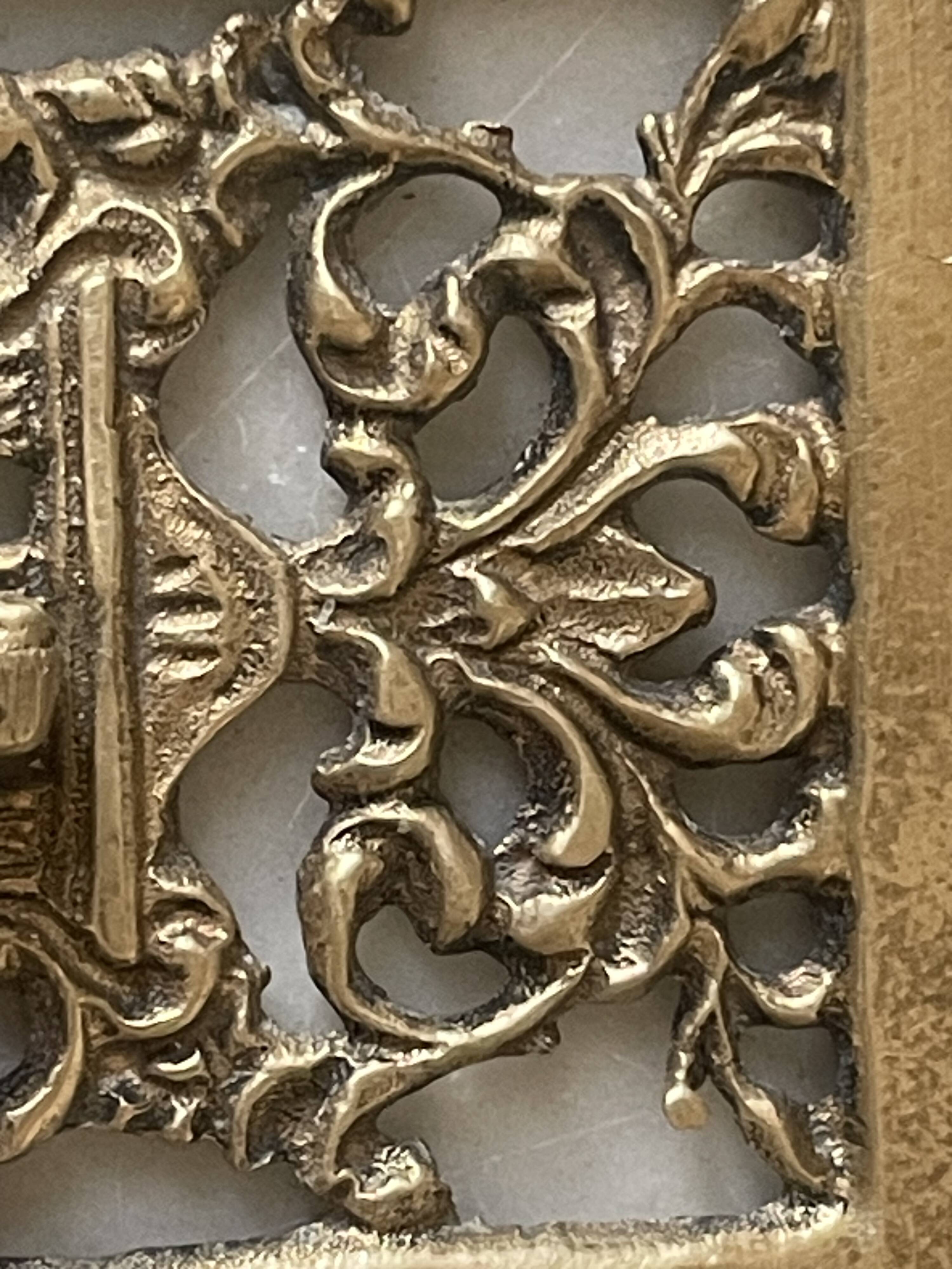 pair of Gothic decorative bookends in brass 1920