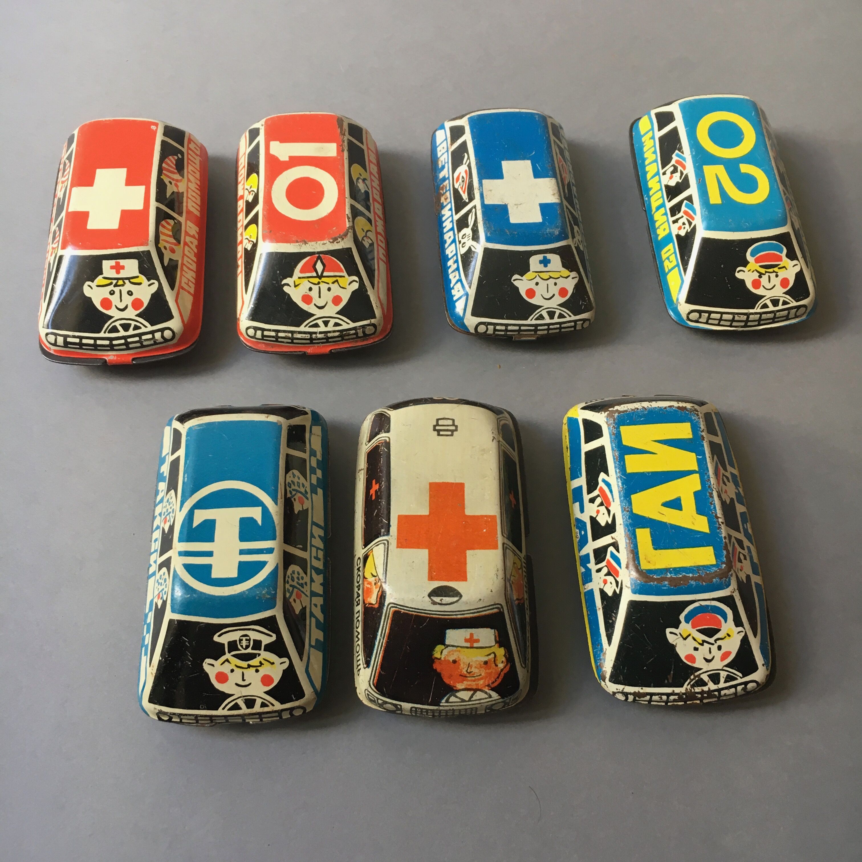 Lot old soviet toys reduced models "emergency"