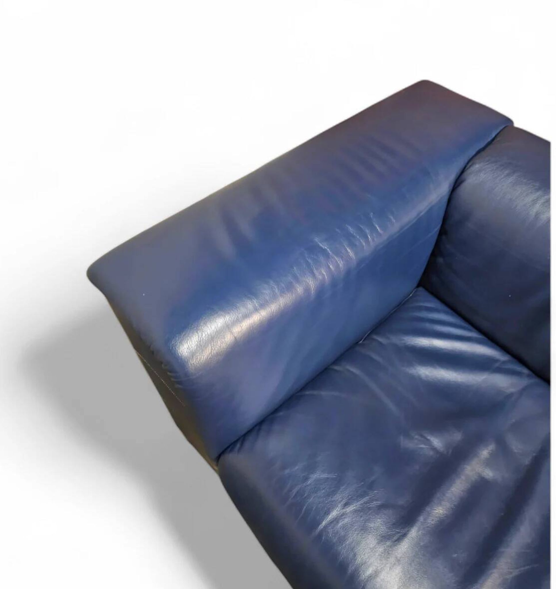 Poltrona Frau set / dark blue leather / Talus / sofa - chairs - / 3 seater / 2 x lounge chair