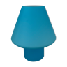 Lampe champignon vintage en opaline bleu