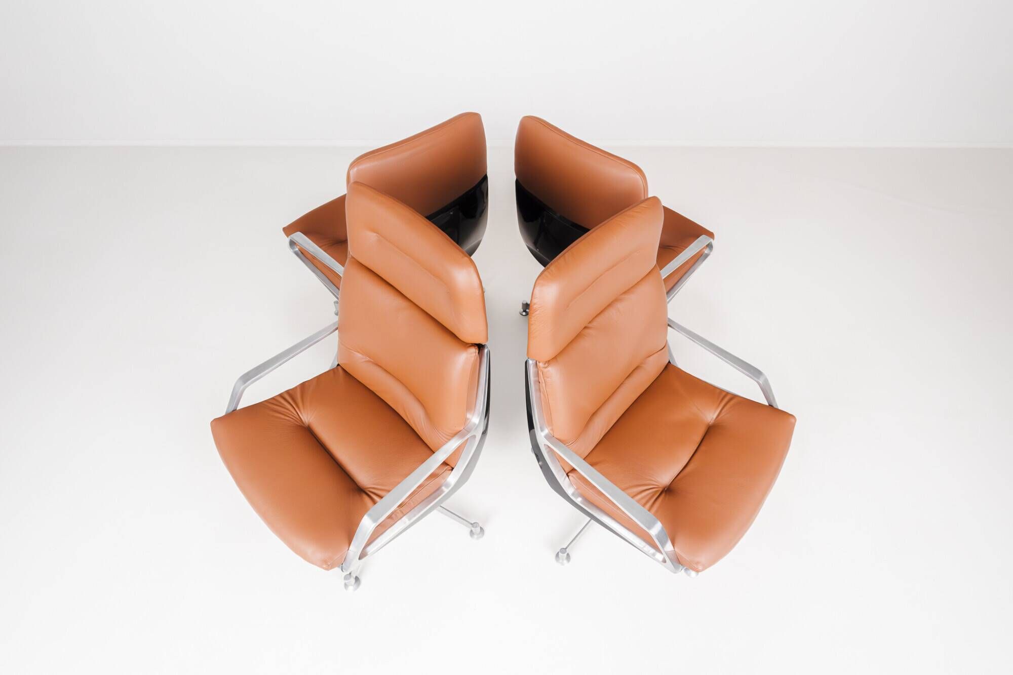 4 High Commander Office Chairs by Jorge Zalszupin - Brazil - 1980s