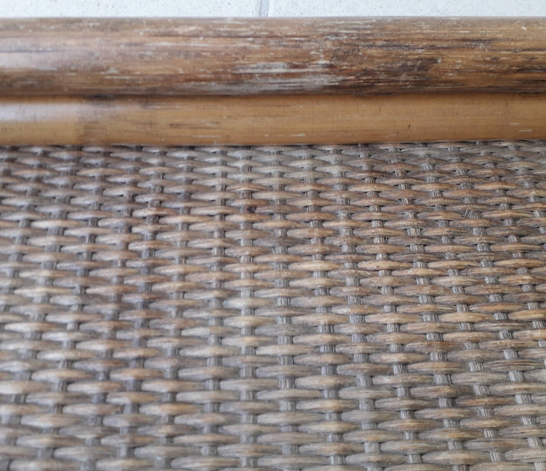 Wood and rattan tray