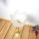 Tulip candle holder in brass and frosted glass