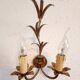 Set von 2 vergoldete Hollywood-Regency Wandlampen, Italien, 1950-70e